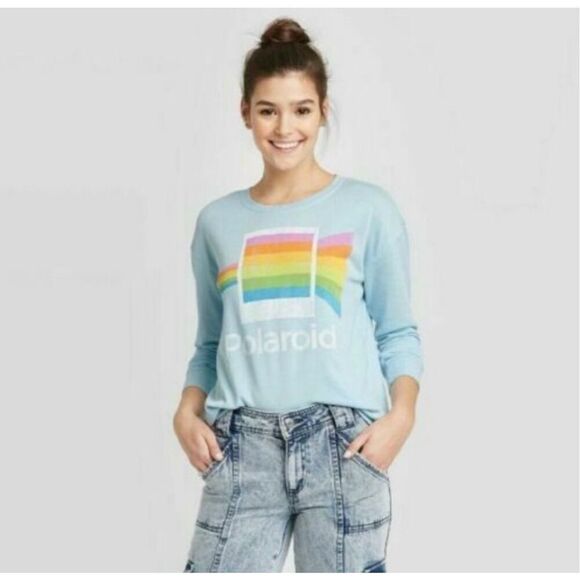 Polaroid Tops - ✨Polaroid Blue Retro Light Crewneck Sz XL Blue Sweatshirt✨